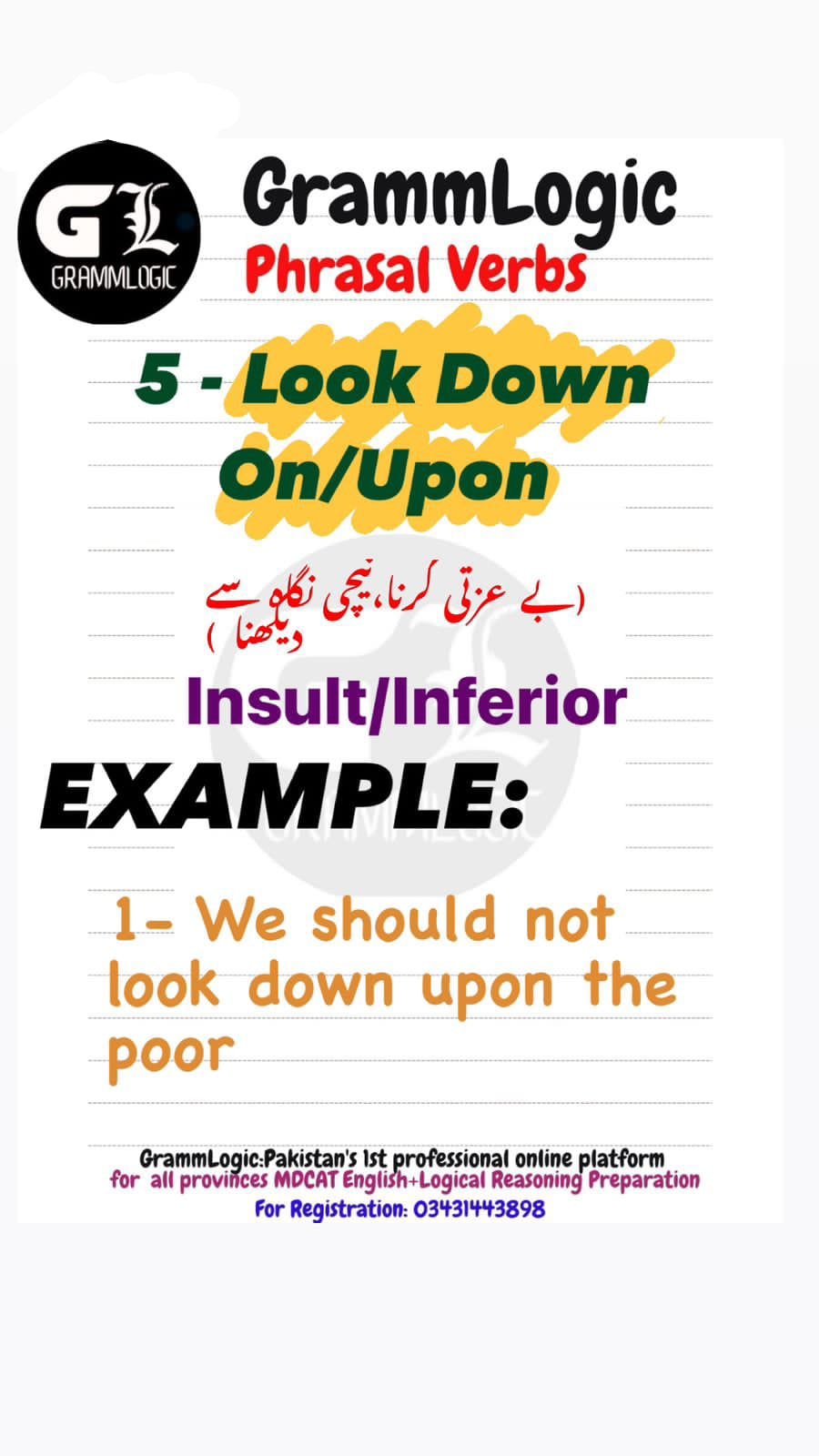 Look Down On/ Look Down Upon